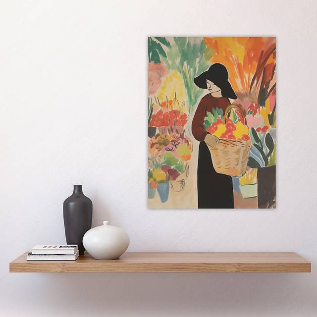 The Flower Stall Danish Pastel Aesthetic Market Matisse Style Dutch Large Wall Art Poster Print Thick Paper 18X24 Inch - Multicoloured (61cm H X 45.1cm W)