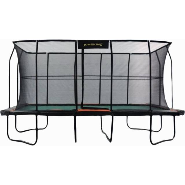 JumpKing 487.68cm ft x 304.8cm ft Rectangle Backyard Trampoline with Safety Enclosure - Black;Orange (279cm H X 487.68cm W X 304.8cm D)