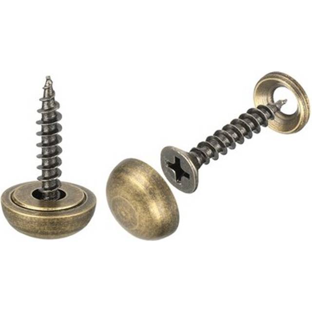 30pack Brass Decorative Screws With Caps 15mm Mirror Screws Cover Bronze