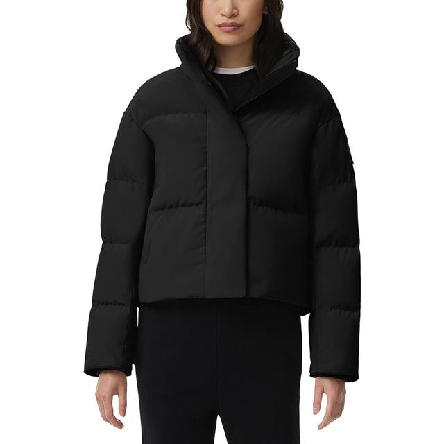 Womens Canada Goose Grandview Logo-Patch Cropped Shell-Down Puffer Jacket