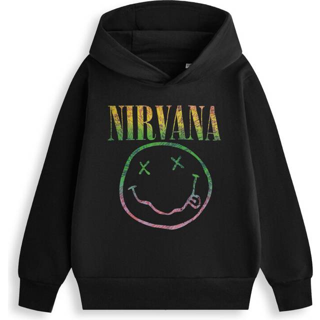 (9-10 Years) Nirvana Hoodie (Unisex Kids Black)
