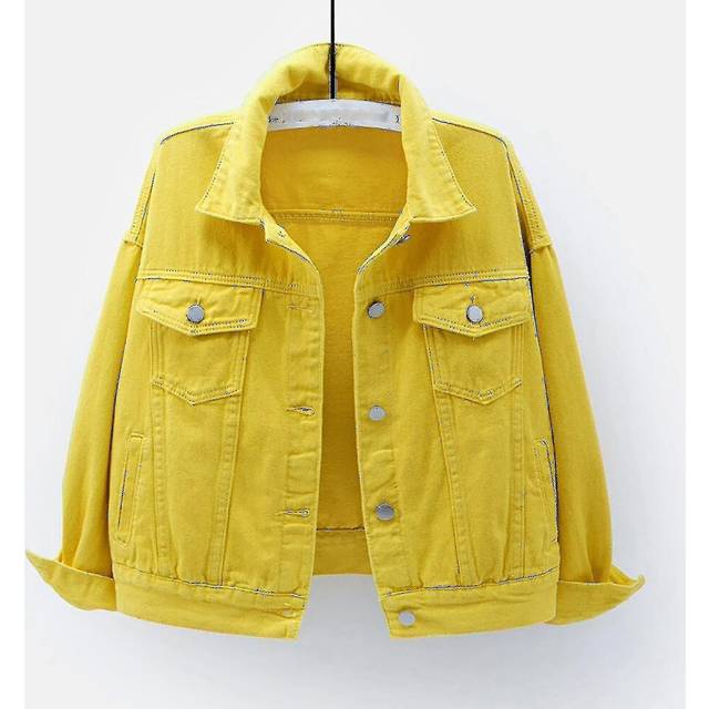 (XXL, Red) Women Spring And Autumn Coats Warm Solid Long Sleeve Denim Jacket Outerwear