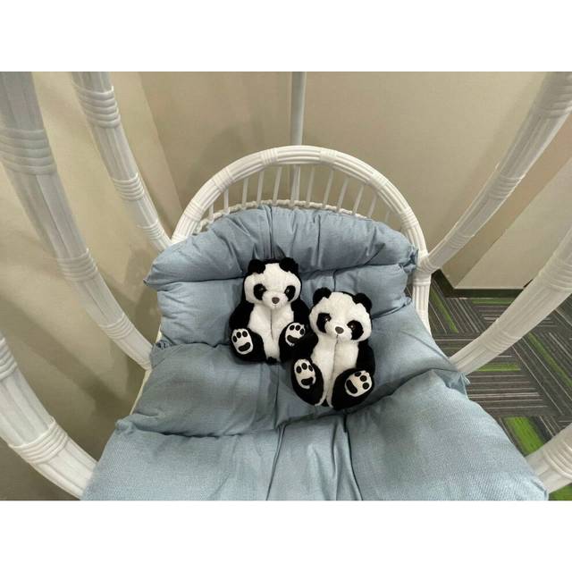 (Panda Adult Size (26cm, within size 41), One size) Teddy bear slippers floor home warm shoes couple home teddy bear slippers