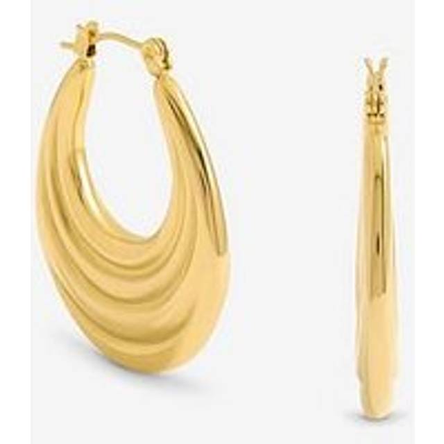Jon Richard Gold Plated Ridge Hoop Earrings - One Size