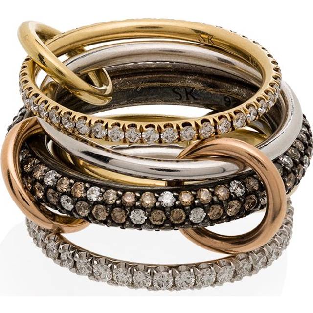 Spinelli Kilcollin - 14kt yellow gold stacked Leo diamond ring - women - Diamond/14kt White Gold/Rhodium Plated Sterling Silver/14kt Yellow Gold - 8