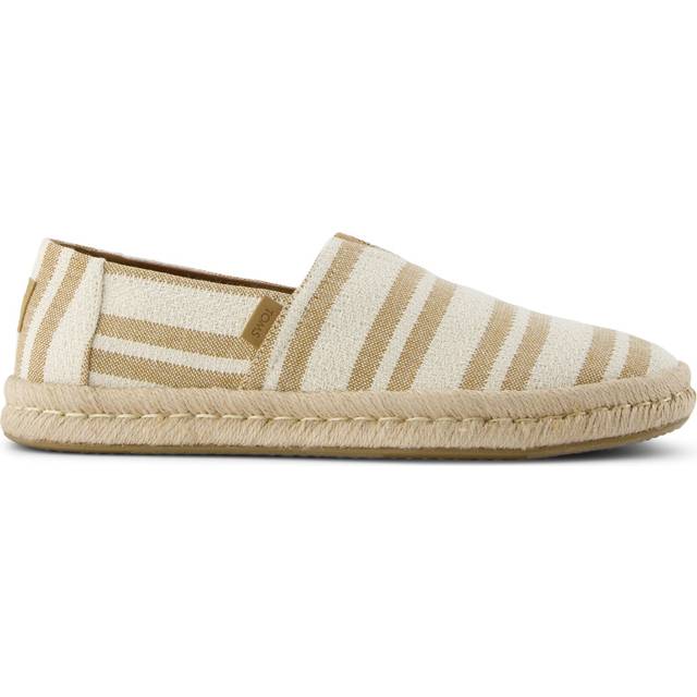 TOMS Men's Alpargata Rope 2.0 Espadrille in Toffee Brown Beach Stripe, Size 7.5