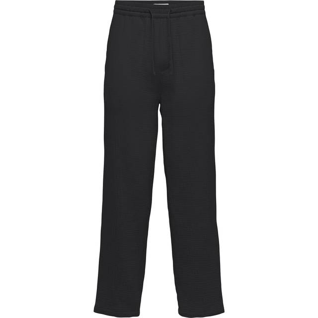 ONLY & SONS – Svarta, texturerade byxor med ledig passform, del av set-Svart/a