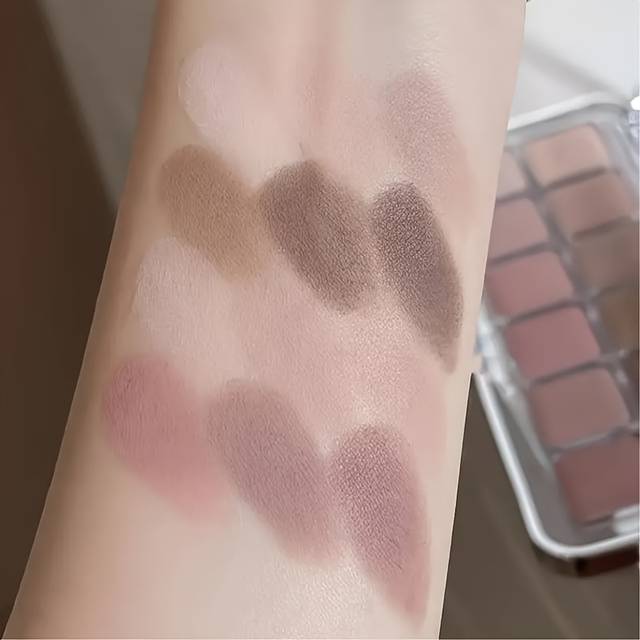 TEMU 12-shade Eyeshadow Palette - Cement Gray, & Tones For A