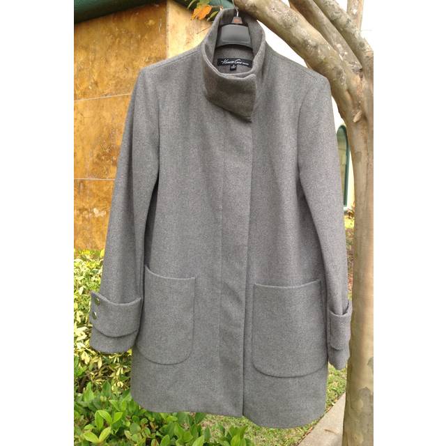 Kenneth Cole York Women'stwill Wool Coat, Gray , Size 12, Msrp