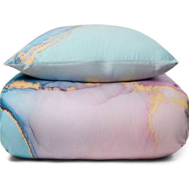 By Borg Digital Printed Bomuldssatin Sengetøj 140x220 cm Dynebetræk Blå