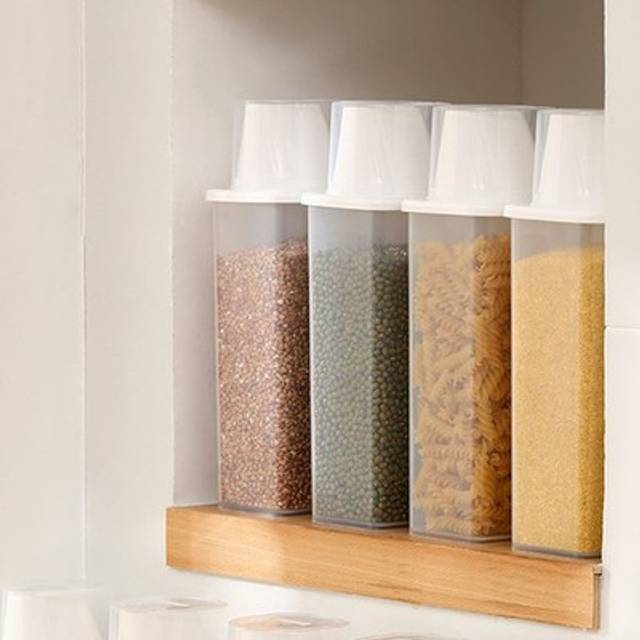 Cereal Container Plastic Transparent Sealed Dry Food Storage Dispenser Pantr Set