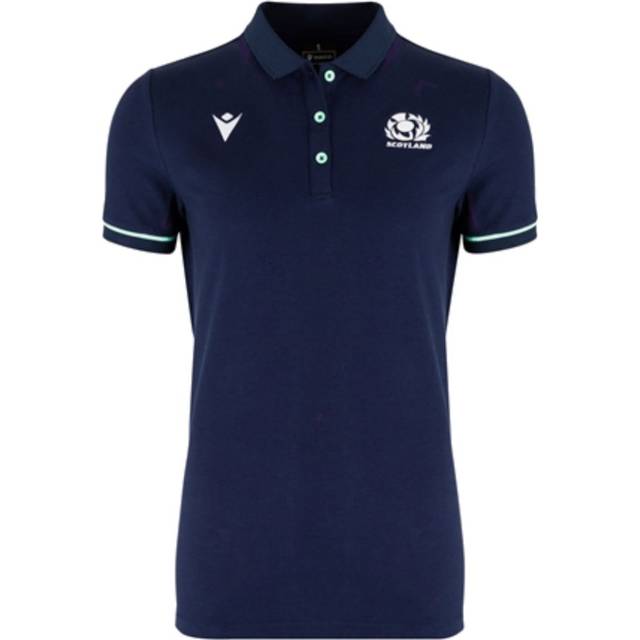 (S) 2024-2025 Scotland Rugby Travel Polo Shirt (Navy) - Womens