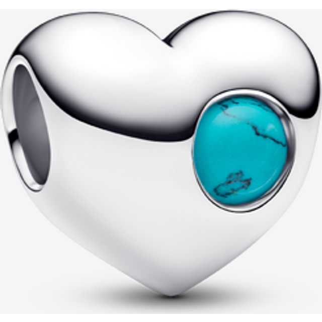 Pandora Silver Engravable December Birthstone Heart Charm