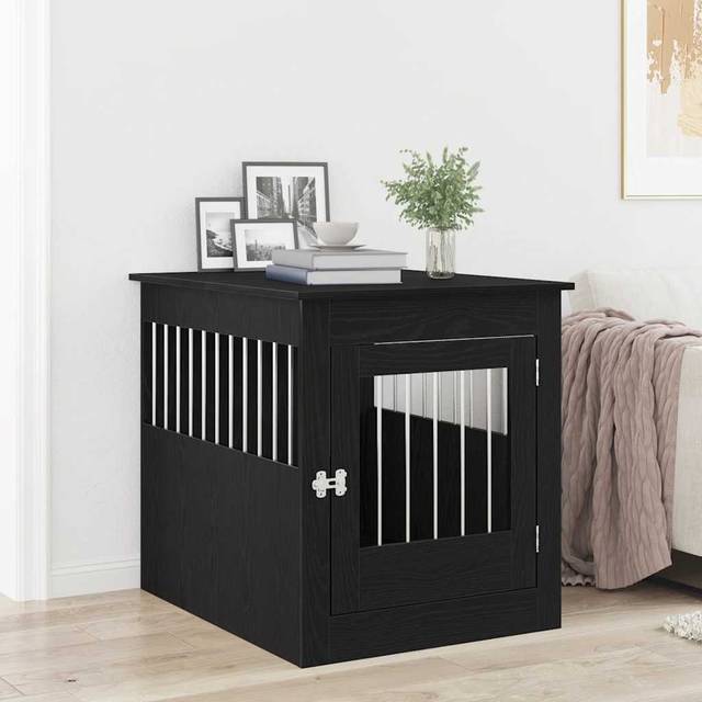 vidaXL Dog Crate Furniture Black Oak 80x64.5x71 cm Engineered Wood