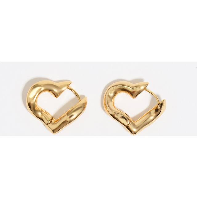Golden heart hoop earrings - GOLD - UN