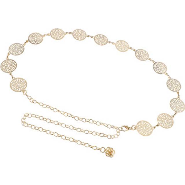 Alloy Chains Waist Belt Rose Chain Belt Fashion Waist Dress Belt For Girl Gold