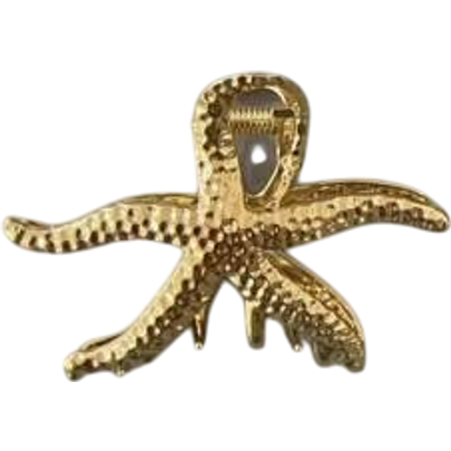 SHEIN 1pc Women&#39;s Elegant Fashion Starfish Decor Metal Gold Hair Claw Clip, Suitable For Home And Travel Hair Styling, Gift For Ladies Hair Clips Hair Jaw C