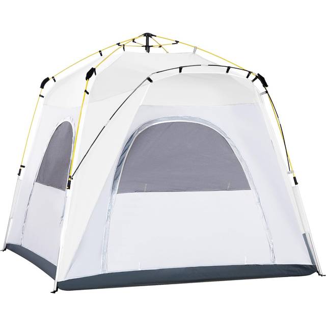 Outsunny Four Man Pop Up Tent Automatic , Green, Grey