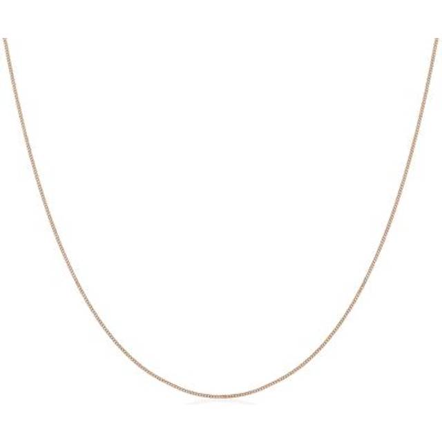 Rose Gold Plated Sterling Silver Diamond Cut Curb Choker 12 + 3 Inches