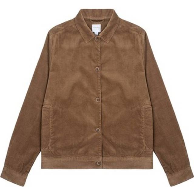 Sunspel Womens Corduroy Boxy Jacket Dark Camel