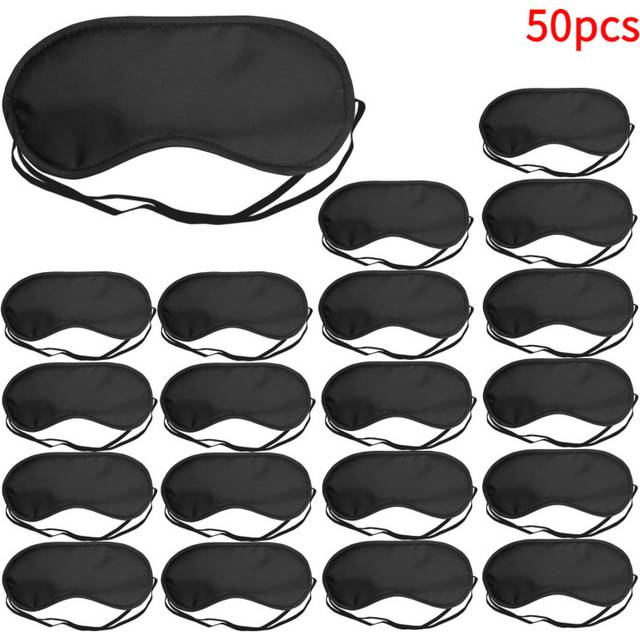 TEMU 30pcs/50pcs Black Eye Mask Blindfolds - Eye Shades For Sleep, Comfortable Sleep - No Battery, No Wires, Tie Closure