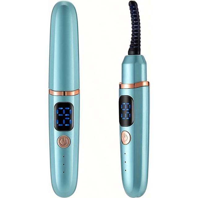 TEMU Newly Electric Eyelash Curler, Heated Lash Curling Machine, 3 Temperature Settings, Large Capacity 300mah Battery, Quick And Lasting Styling, With Power Indicator Light, Women's Holiday Gif