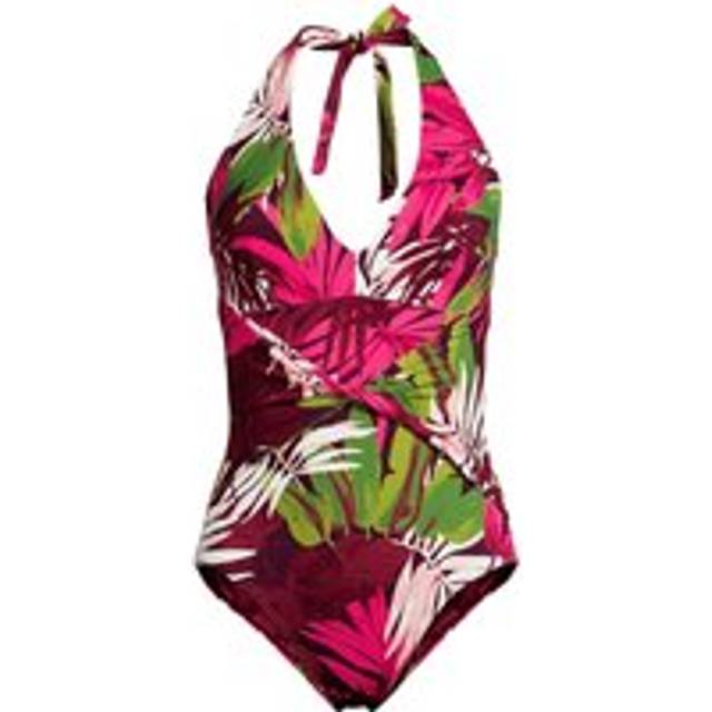Sculpting Halter Neck High Leg Swimsuit - Multi - 20