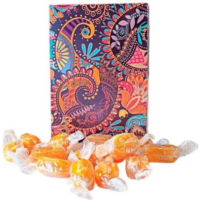 250g Rectangular Box Paisley Pattern of Sherbet Pineapple Sweets