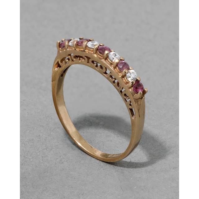 Alexis Bittar Antique 1920S 9K Diamond & Ruby Ring in Gold Size 6.5 | Statement Jewelry from Alexis Bittar (6.5)