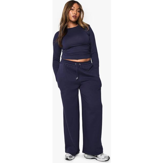 Womens Plus Wide Leg Joggers - Navy - 16, Navy