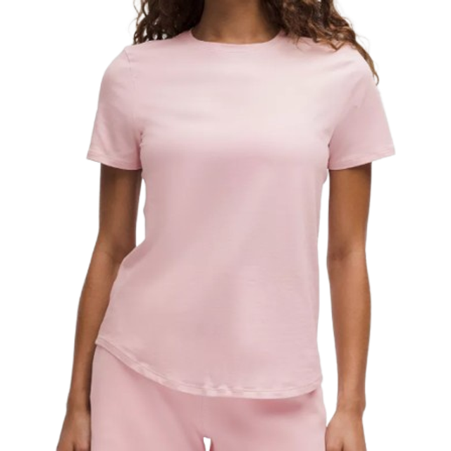 lululemon – Love T-Shirt mit Rundhalsausschnitt für Frauen – Größe 16 in Blissful Pink