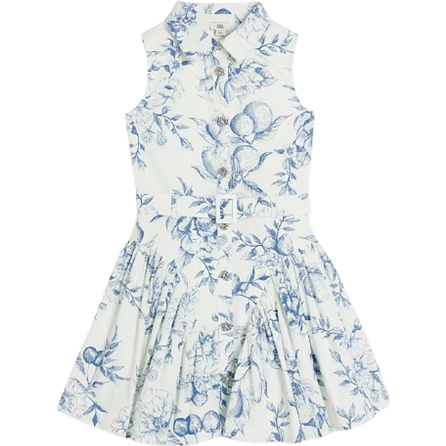 River Island Girls Blue Prom Shirt Dress - 9 Yrs