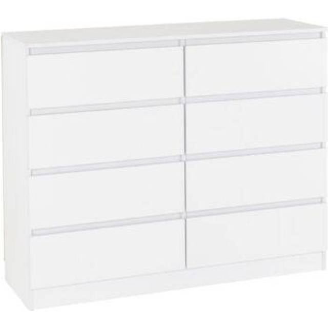 Malvern White 8 Drawer Chest