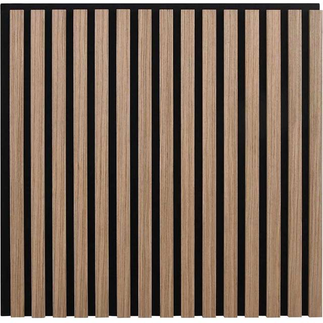 vidaXL Acoustic Wall Panels 2 pcs Slatted 60.5x60 cm Oak Veneer - Brown