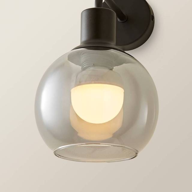 Rechargeable Wall Light Fitting Glass Globe Shade Living Room Bedside Lighting