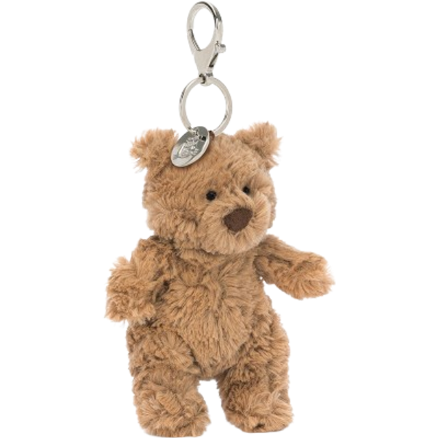 Official Jellycat Bartholomew Bear Bag Charm Cute Gift Soft Toy Keyring Mini Plush Keychain Stuffed Animal Keychain Bag Accessory Brown