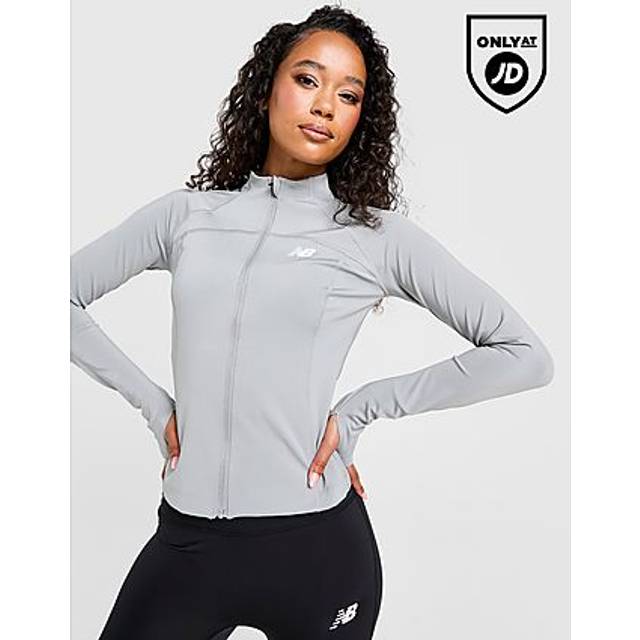 New Balance Logo Full Zip Top - Grey - Womens - S