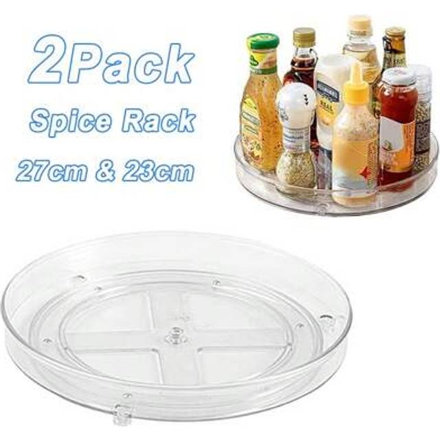 SHEIN 2Pcs Lazy Susan Spice Rack Organizer 23CM+27CM 360Â° Rotating Turntable Spice Rack
