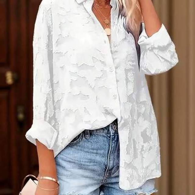 SHEIN Plus Women&#39;s Floral Print Chiffon Long Sleeve Button Up Blouse