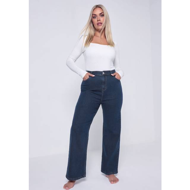 Yours Curve Indigo Blue Denim Wide Leg Jeans, Women's Curve & Plus Size, Yours - 18