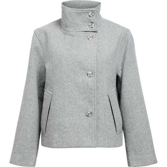 Object Overgangsjakke Kort Jakke Medium Grey Melange