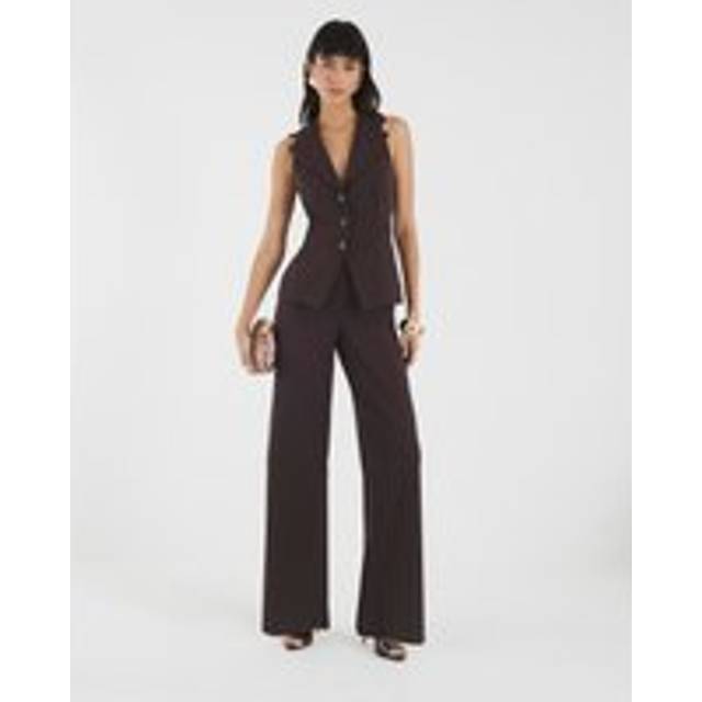 River Island Womens Brown Sleeveless Ruched Waist Jumpsuit - M