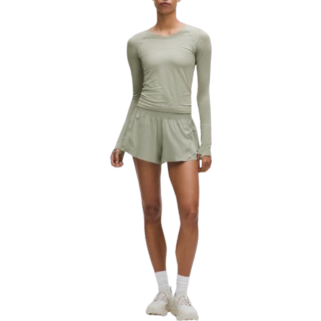 lululemon – Women's Shake It Out High-Rise Running Shorts – 2.5" – Color Green/Pastel – Size 3XS - Fog Green