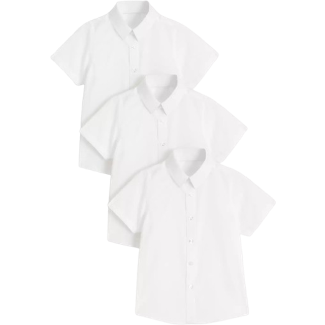 3 Pack Unisex White Short Sleeve Shirts 4 years