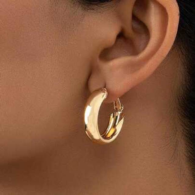 SHEIN 1 Pair Simple Geometric C-Shaped Earrings