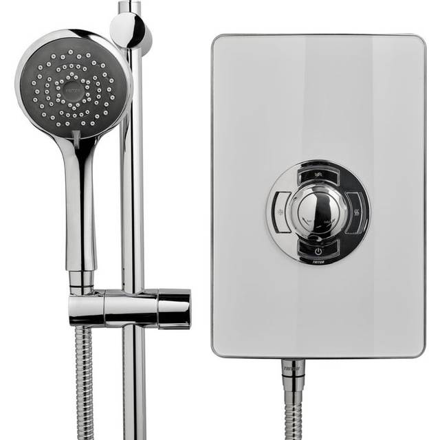 Triton - Aspirante Electric Shower 8.5kW Modern White Gloss 5 Spray