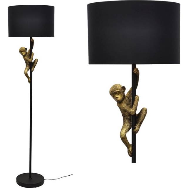 Norman - Black and Gold Monkey Floor Lamp
