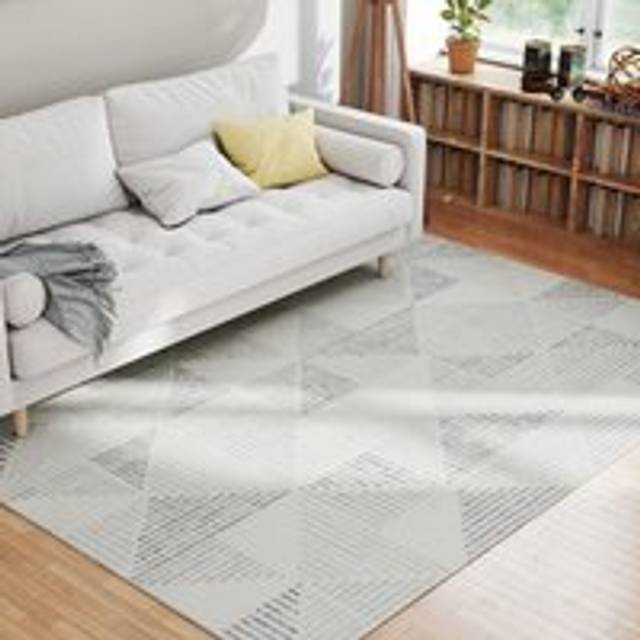 Homcom Geometric Pattern Area Rug, Non-Slip Washable Rug In Grey - 200cm x 290cm