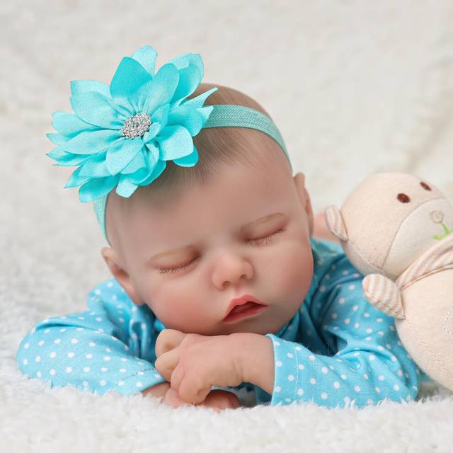 JIZHI Reborn-Baby Dolls 17 Inch Reborn Dolls Realistic Newborn Baby Dolls Softness Body Poseable Full vin-yl Body Girl Like a Lifelike Baby with