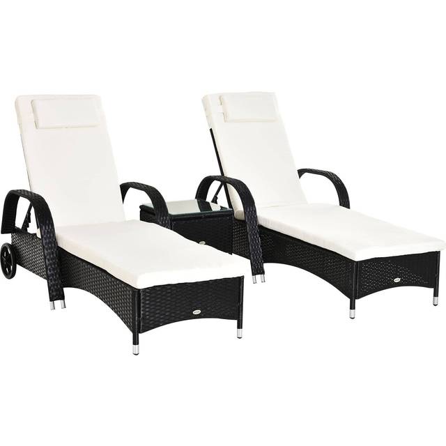 Outsunny Rattan-Effect Lounge Set - Rust